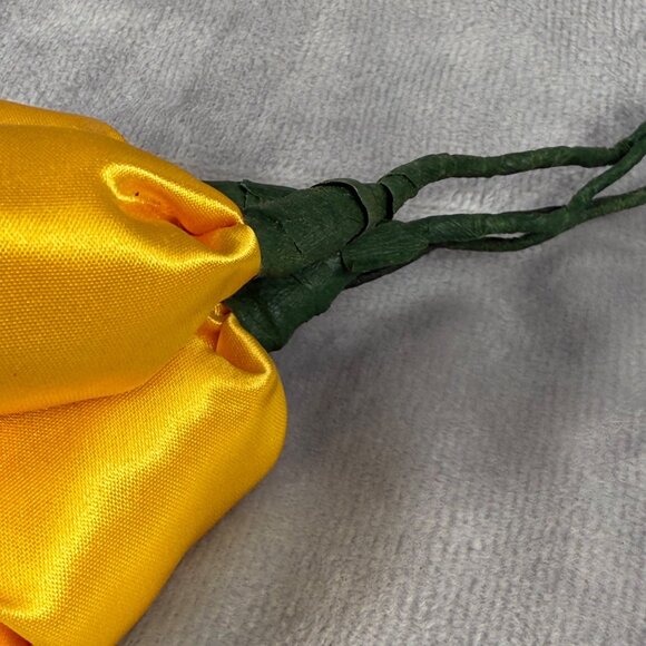 Yellow Satin Artificial Roses Bouquet Corsage Boutonnieres Floral Decoration - Picture 11 of 16